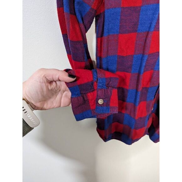 American Eagle Outfitters Women's Red and Blue Flannel Button Down Shirt - Sz Sm - Picture 6 of 6